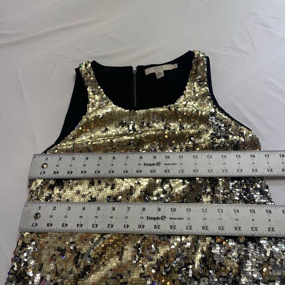 AO.LA By Alice + Olivia Gold Silver Sequin Tank Top Shell Blouse Size S/P Small - Picture 3 of 5